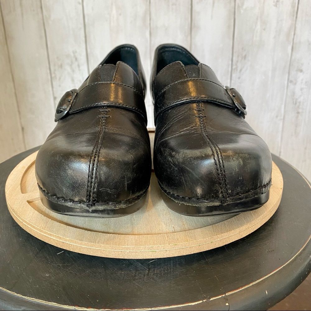 Dansko Leather Buckle Strap Clogs - Picture 2 of 7